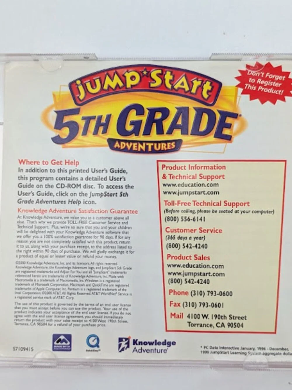 JumpStart 5th Grade Adventures Deluxe PC CD-ROM 2 Disc Set Ages 9-11